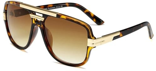 Herrsolglasögon Vintage fyrkantiga solglasögon med gradientmönster UV400-skärmar, h,02 Leopard, te