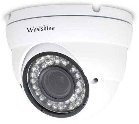 WESTSHINE 5MP 4-in-1 Telecamera di sicurezza AHD/TVI/CHI/CVBS Dome 2.7-13.5 mm Obiettivo varifocale 100ft Visione notturna Telecamera di sorveglianza per interni da esterno(Varifocal 5MP)