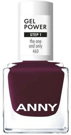 ANNY Gel Power Nail Polish, Gel-Farb-Nagellack, Kräftiges Pflaumenlila | Brillanter Glanz, Bis zu 12 Tage Halt, Splitter- & kratzresistent, Ohne UV-Lampe, The One and Only, 8ml