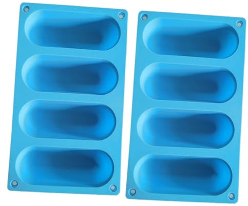 STOBAZA 2 piezas Molde de Silicona para Bollos de Hot Dog Bandeja Antiadherente para Hornear Salchichas Resistente y Fácil de Limpiar para Lavavajillas y Uso Alimentario