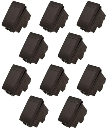10 Pezzi Interruttore Bipolare 2P 16A 220V, Compatibile Con Bticino Living International, Colore Nero, Retro Illuminabile, 1 Modulo, Serie MBL