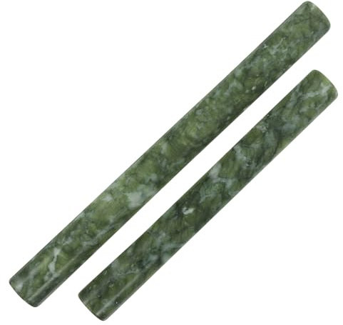 KAILIKETIY Mattarello Per Pasta e Rullo Per Impastare in Pietra Naturale 2 Pezzi (26 Cm + 21 Cm) Superficie Liscia Antiaderente Per Cucina Domestica e Professionale, Utensile Per Ravioli e Pizza