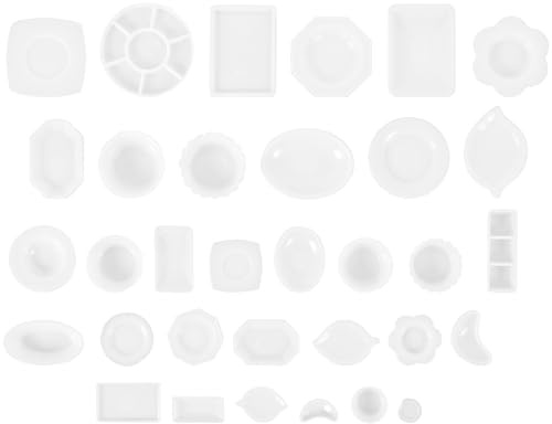 Alasum Ensemble 33 Pièces Vaisselle Miniature pour Maison de Poupée Bols Miniatures en Plastique Résistant pour Décor de Micro-paysages