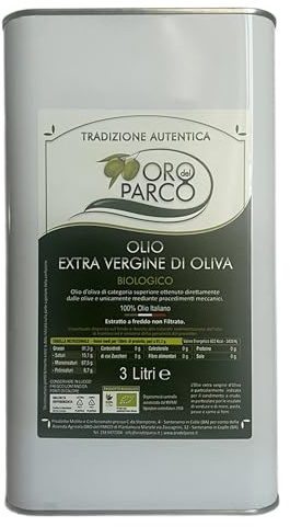Olio extra vergine di oliva Biologico Coratina 2x3lt – EVO Monocultivar Estratto a Freddo, 100% Italiano Gusto Intenso Gourmet