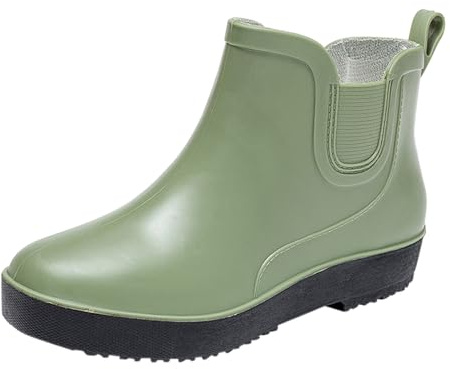 Botas de goma para mujer 39 – Botas de lluvia impermeables para mujer, botas de tobillo cortas, antideslizantes, botas de pesca, botas de caña ancha, resistentes a la abrasión, botas de trabajo