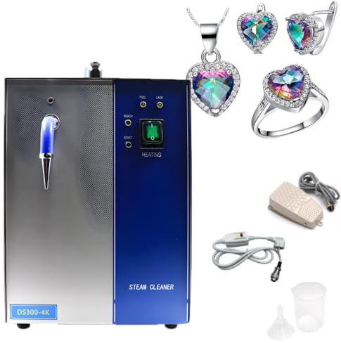 Ofyphth Limpiador a Vapor de 2600 W, Limpiador a Vapor Profesional para joyería, Alta presión Profesional de 135 °C/275 °F, Presión de Vapor de 4 kg, para Anillos, Relojes, Metales y Monedas. 3L