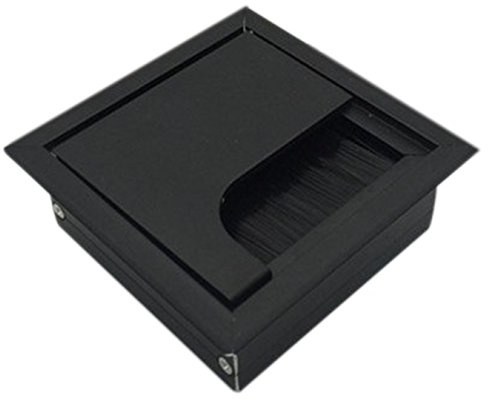 UOOOM 80 x 80 mm Computer Table Metal Grommet Desk Cable Tidy Black Wire Hole Cover (Black)