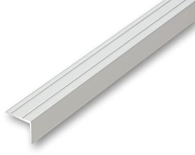 (8,34EUR/m) 25 x 20 x 1180 mm Treppenwinkel silberfarben selbstklebend Treppenkantenprofil Treppenkante