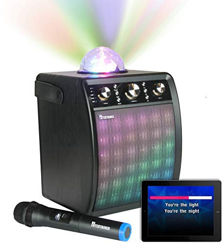 Portable Karaoke Machine & Speaker with Wireless Microphone & Disco Party Light. Mr Entertainer Moonbox (1 x Wireless Microphones)