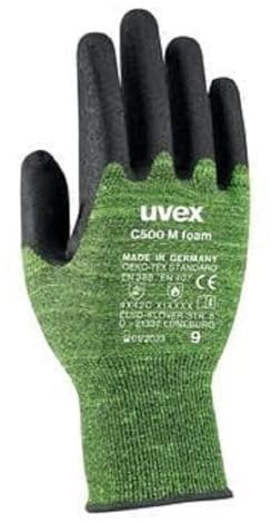 Uvex Handschuhe C500M Foam Unisex 7, Grün/Schwarz