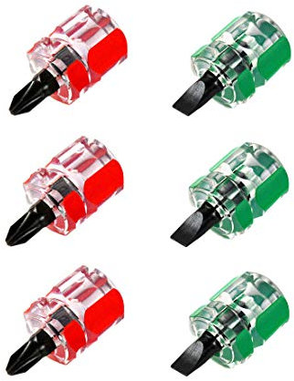 Juego de destornilladores pequeños de 6 piezas con punta de estrella y punta de estrella