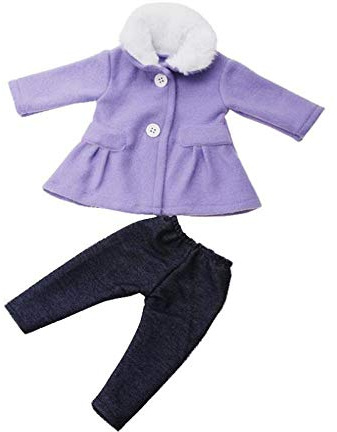DUORUI Puppenkleidung, Kleid, Winter-Outfit, Mantel mit Plüschkragen und Hose für 18 Zoll American Girl Doll