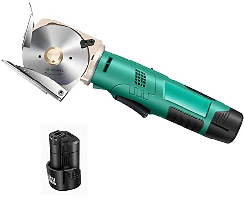 Taglierina elettrica per tessuti, forbici per tessuti a batteria DC-70, taglierina elettrica rotonda da 12 V, spessore massimo di taglio 25 mm per il taglio di tessuto/moquette/pelle,2pcs battery