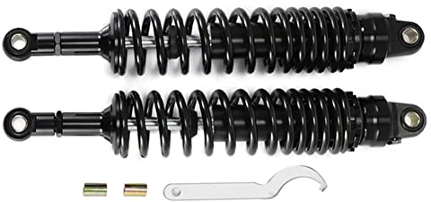 Hegeiisy 380mm 8mm Feder Motorrad Stoßdämpfer Hinterrad Fahrwerk Universal | Universell für ATV, Quad, Roller, Dirt Bike. Tragkraft 660lb pro Paar, passend für YZF R1 YZF R6 YZF 125 CBR600 250cc 300cc