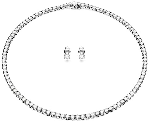 Swarovski Conjunto Matrix Tennis, Talla redonda, Blanco, Baño de rodio