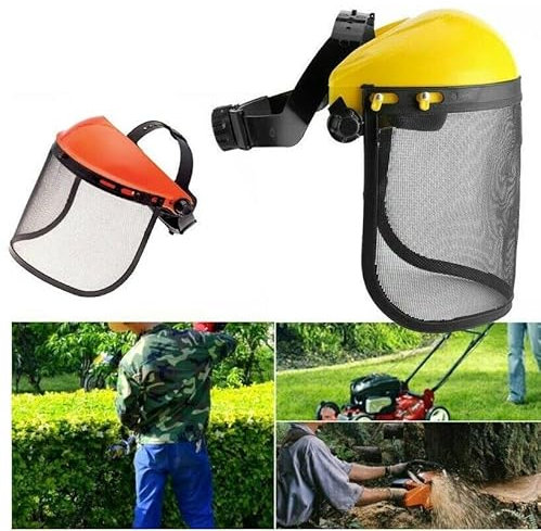 Visiera a Rete Protettiva Visiera di Sicurezza con Rete Regolabile Maschera di Protezione per Decespugliatore Tagliaerba Motosega Protezione Giardinaggio Sicurezza Lavoro
