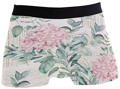 Boxer vintage pour homme Motif fleurs d'hortensia, multicolore, XXL