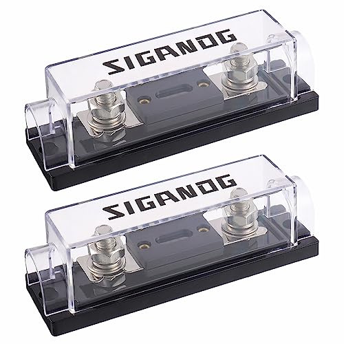 SIGANDG 40 Amp ANL säkringshållare 0/2/4 Gauge säkringsblock med 40 A ANL-säkringar för bil, ljud, lastbil, gör-det-själv (2 stycken)