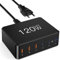 120W GaN 6-Port USB C Charging Station - 3 Type-C & 3 USB A Ports, Multiport Power Adapter for iPad, iPhone, Samsung, Android, MacBook