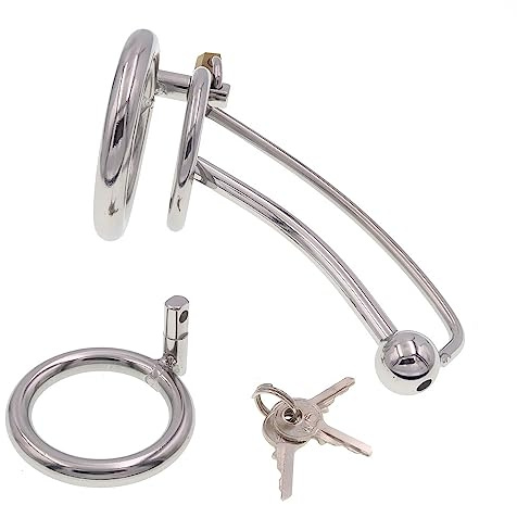 Männer Extreme Chastity Cage Peniskäfig mit Metall Katheter & Harnröhrendilatator – Keuschheitskäfig Herren, Penis Cage, Cock Cage, SM Bondage, Sexspielzeug für Paare,50mm