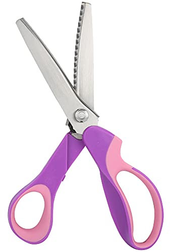 PerGar Zackenschere, Gezahnte Schere, Gewellte Gezahnte Schere, Schneider-Näh-Bastelschere, Professionelle Schneider-Näh-Bastelschere mit Zick-Zack-Schnitt, Geeignet für Viele(Dreieckig gezahnt 5 mm)