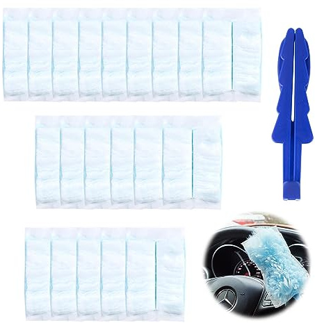 GWAWG Recambios de plumero esponjoso, 20 imanes de polvo flash, 1 mango extensor, cabeza sintética suave, material plástico, antiarañazos, herramienta de eliminación de polvo