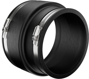 Fernco P1002-46 Flexible PVC Sewer Drain Pipe Coupling for Clay to Cast Iron, Plastic or Steel Plumbing Waste Connections 4 x 6