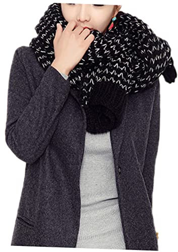 SAFIGLE Warmer Mohair Schal Kariert, Schwarz, Winterlich für Damen