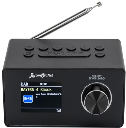 ByronStatics Radio numérique rétro DAB+/DAB/FM avec Bluetooth, double alarme, écran couleur 2,1