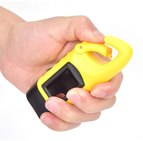 Keenso Dynamo Lampe de poche manuelle durable à manivelle lampe de poche d'urgence à LED torche de camping en plein air, lampe de solaire à manivelle pour camping pour escalade