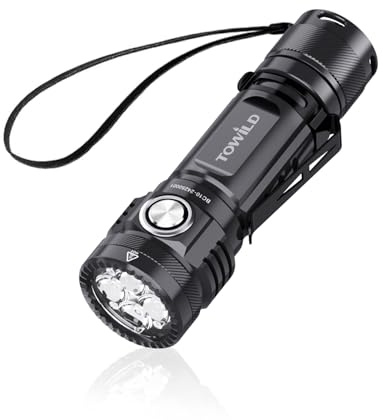 towild BC10 4000 Lumen LED-Taschenlampe - 5000mAh USB-C EDC-Lampe Wiederaufladbar Superhelle LED Taktische Taschenlampe 6 Modi IPX8 Wasserdicht Leicht & Kompakt mit Bis zu 15 Tagen Laufzeit