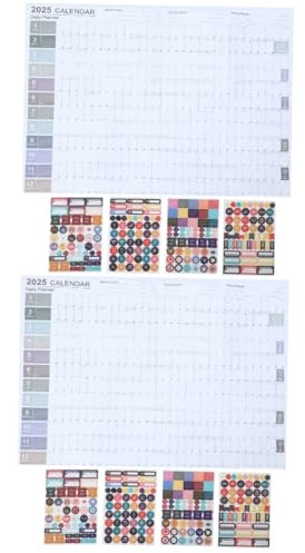 VILLCASE 2sätze Kreativer Wandkalender Im -stil Einfache Planung Für Büro Schule Und Zuhause Praktischer Jahresplaner Aufhängen Für Lehrer Und Studenten