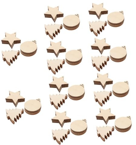 SEWACC 300 Stk Weihnachtsanhänger Aus Holz Weihnachtsbaum Formen Weihnachtsbäume Weihnachtsschmuckausschnitte Baumschmuck Im Freien Weihnachtsverzierung Rohlinge Basteln Buchsbaum