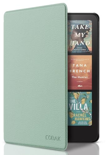 CoBak Case for 7 Kindle Paperwhite 12th Gen 2024 & Colorsoft, Matcha Green | Lightweight, PU Leather Cover, Auto Sleep/Wake