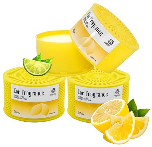 Q QXUNMU Auto Duft Lufterfrischer Set 3er Pack Zitrone/Lemon Geschenkbox