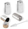 RHQFDM 4 Pezzi Mini Saliera da Tavola In Metallo,Piccolo Spargisale da Cucina,Mini Saliera per Campeggio,Portatile Mini Sale e Pepe Set,Piccola Saliera per Cucine,Ristoranti e Barbecue all'aperto
