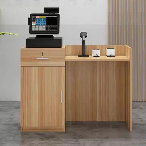 YHWKGZ Empfangstheke, Rezeptionstheke, Rezeptionstisch, Empfangstheke Moderner, Schubladen Empfangstisch, Firmenhallen Hotelrezeptionen(Wood Color,100CM)