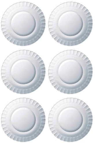 AC - Pack de 6 Platos Llanos - Modelo París - Ø 23 cm - Vidrio - Apto para lavavajillas y microondas - Ideal para el hogar, Cocina y hostelería