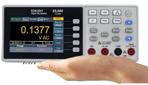 Compteur LCR, Multimètre numérique de table XDM1041 XDM1241 55000 points True RMS Écran LCD 3,5 pouces Courant Voltmètre Température Multimètres de bureau,Outils de test(XDM1041-USB)