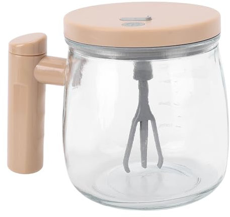 Luqeeg Glass Mixing Coffee Mug, Automatic Self Stirring Glass Coffee Cup with Lid and Handle, 400ml Electric Mixing Mug for Home Office for Both Home and Office Use