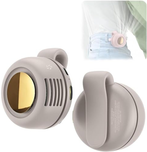 Gaukomzs Portable Silent Mini Bladeless Fan Clip On,3-Speed Clip-on Fan for Shirt and Waist (White)