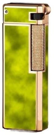 bcdef Accendino con Mola Scorrevole Laterale, Antivento, Fiamma Morbida, Multifunzionale, accendini Portatili in Metallo (Senza butano)(Green)