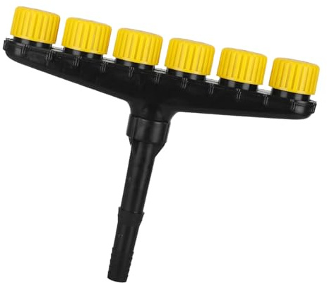 BRRNOO Arroseur multi-têtes pour jardin extérieur, sprinkler multi-directionnel 6 têtes pour système d'arrosage pelouse patio cour, accessoire irrigation réglable multi-fonctions