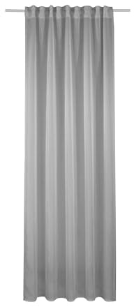 Sehlbach Tenda pronta per l'uso con occhielli, Tessuto di lino, Grigio, 135 x 245 cm, Texture elegante, Coprente, Facile da applicare, Certificato Oeko-Tex, Personalizzabile