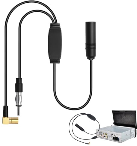 tiyiyok Adaptador Dab para Radio de Coche, Antena Dab para Coche, Conversión de Señales de Antena Fm/Vhf en Señales Dab/Dab para Equipos Estéreo Dab, 1 Tira, Negra