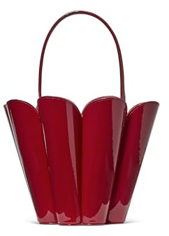 kate spade new york Patent Leather The Spade Flower Bucket Bag, Dark Scarlet