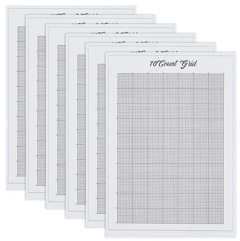 FREEBLOSS 6 fogli 10CT idrosolubile per punto croce millimetrato, carta di trasferimento lavabile, punto croce, grezza, per la riparazione di ricami di abbigliamento, 8,3 x 11,7