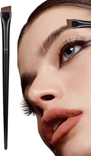 Brocha para cejas, herramienta de precisión para ojos, pincel de maquillaje en ángulo fino para delineador de ojos, aplicador de cejas ultrafino con borde plano inclinado, accesorio de belleza