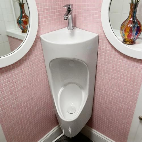 Orinatoio angolare da parete, in ceramica, per uomo, ideale per uso domestico o commerciale in varie impostazioni