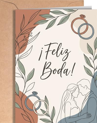 Tarjeta de Felicitación de Boda - Tarjeta Regalo Original de Bodas para Pareja - Tarjeta Felicitación para Parejas de Recién Casados - Tarjeta Para Meter Dinero de Regalo de Boda - EU 336